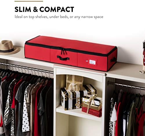ZOBER Wrapping Paper Storage, Gift Wrapping Organizer Storage, Red/Black - Image 4