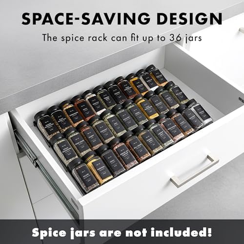 EDELHAUS Spice Drawer Organizer, Expandable Spice Rack for Drawer Black - Image 3
