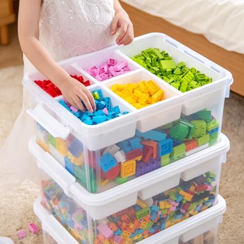 Citylife 17 QT Plastic Storage Box Building Baseplate Lid Removable Tray - Image 6