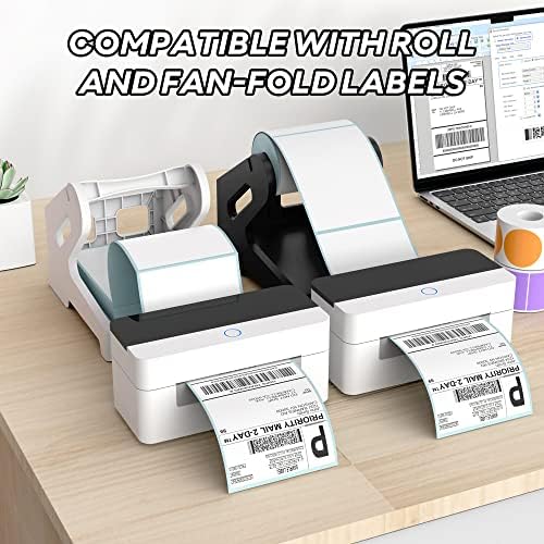 PONNOR Label Holder Thermal Label Holder for Rolls and Fanfold Labels Shipping Label Stand Desktop Printer Accessory Supplies for Home, Office (Black) - Image 3