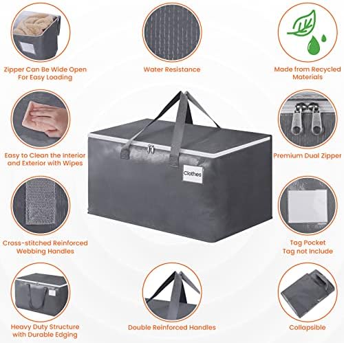BlissTotes Large Moving Bags, Storage Bags, 125L-4 Pack - Image 3
