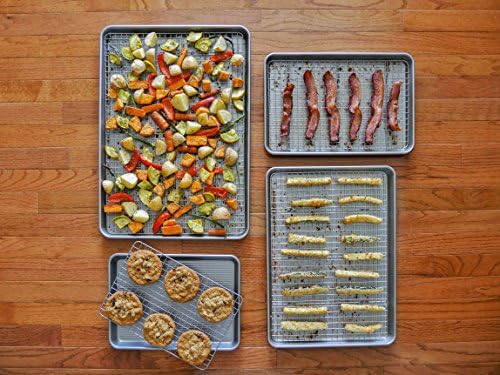 USA Pan Bakeware Quarter Sheet Baking Pan and Bakeable Nonstick Cooling Rack Set, Metal, Quarter Sheet (Pack of 6) - Image 5