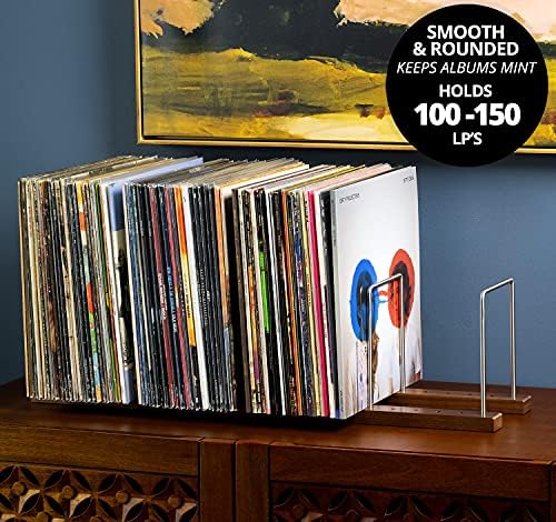 Optage Audio Extended Vinyl Record Storage, 100-150 LP, Solid Walnut Base - Image 2