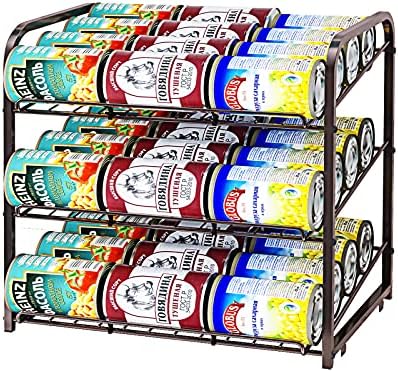 Can Rack Organizer,3 Tier Stackable Can Storage Dispenser,Bronze by AIYAKA