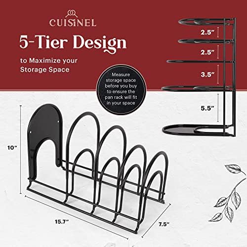 Cuisinel Pan Organizer for Cast Iron, Silicone-Coated 15" Skillet Rack - Image 6