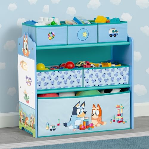 Delta Children - Bluey Design & Store 6 Bin Toy Storage Organizer - Greenguard Gold Certified, Blue - Image 2