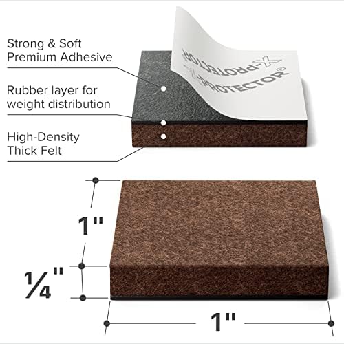 24 Felt Furniture Pads 1” 1/4” Thick X-Protector! Square Felt Pad - Image 3