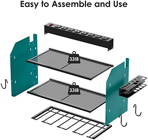 CCCEI Wall Mount Modular Tool Charging Organizer, NavyBlue, 1 Pack, 3 Tier. - Image 6
