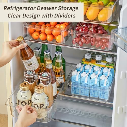Roll-Out Refrigerator Organizers and Storage, 3 Pack Drawer Fridge Bins - Image 4
