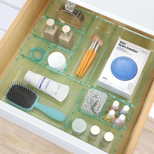 7 PCS Plastic Drawer Organizers Set, 4 Size Desk Drawer Organizer Trays - Image 5