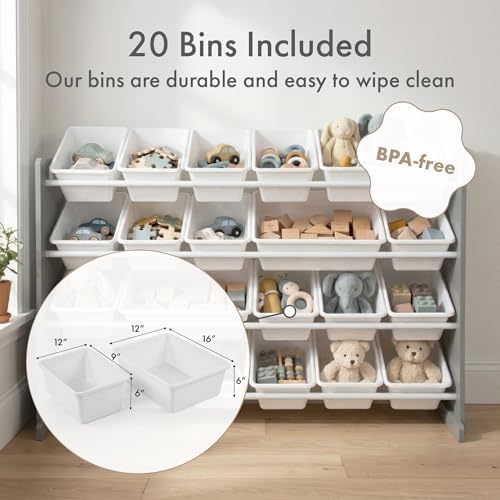 Humble Crew Kids Toy Organizer with 20 Bins, 4 Tier Storage for Playroom - Image 3