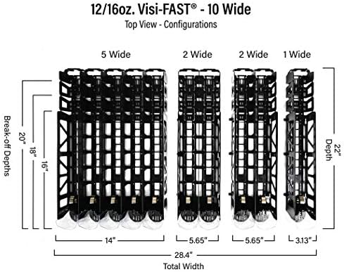 Drink Organizer for Fridge – Visi-Fast Push Dispenser, 12/16oz, 1-Pack - Image 2