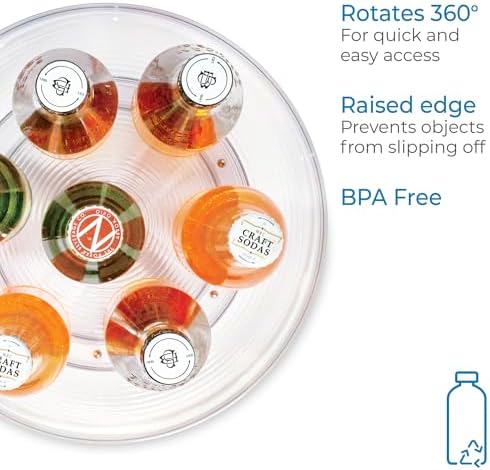 iDesign 11-Inch Round Lazy Susan Organizer, Set of 2, Clear - Image 6