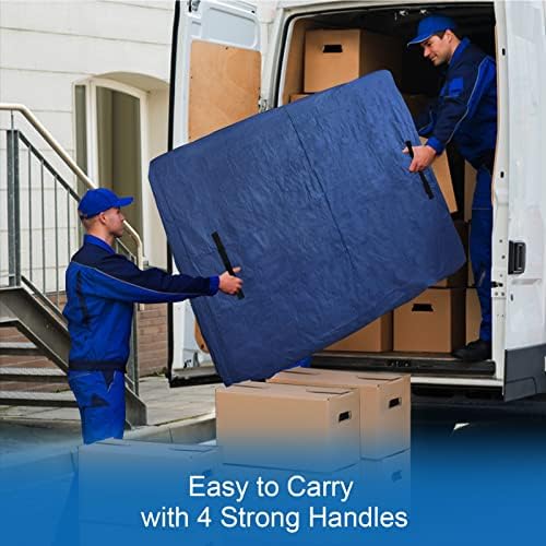 Coldwind Mattress Bags for Moving and Storage,Waterproof Mattress Cover for Moving with Heavy Duty Handles, Strong Zipper, Reusable, Moving Supplies & Moving Bags,Queen Size,Navy,2 Pack - Image 2