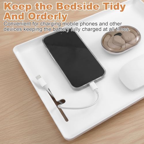 2 Pcs Bedside Shelf for Dorm Bunk Bed, Clip On Nightstand, Bed Side Table Tray Organizer, College Dorm Room Essentials for Girls/Guys, Bedside Tray with Cable Management for Dormitory, Back to School - Image 5