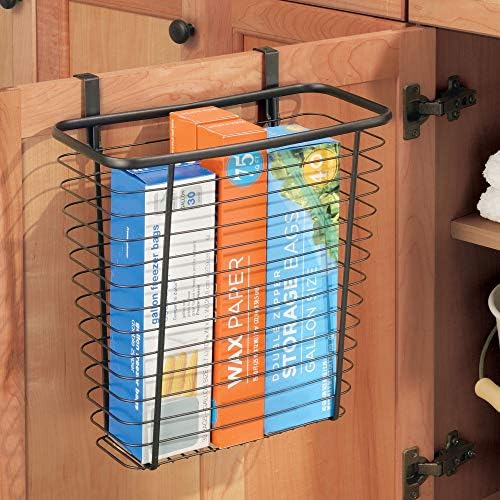 iDesign Steel Over-The-Cabinet Waste Basket or Storage Bin, The Axis Collection, 7.1" x 12.2" x 14.2", Bronze - Image 2