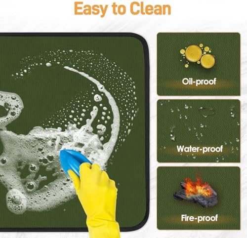 Heat Resistant Mats for Air Fryer on Countertop, 20 x 16in, Green - Image 4