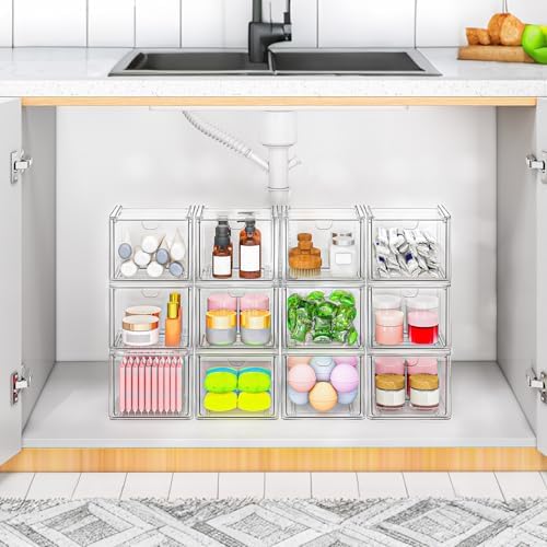caktraie 6-Pack Stackable Acrylic Storage Drawers, Small - Image 7