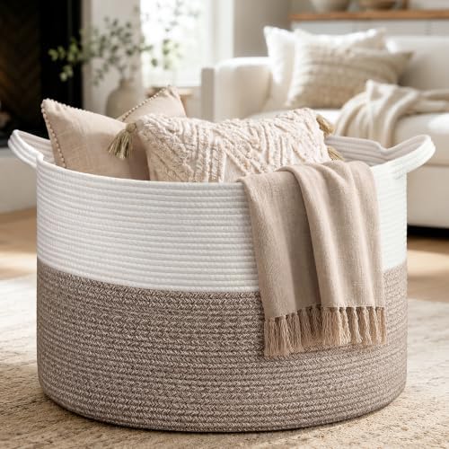 Goodpick Large Woven Blanket Basket Living Room & Playroom, 85L by Goodpick
