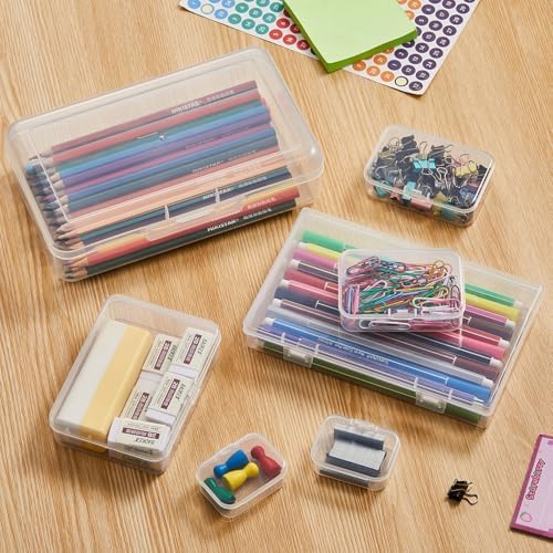 42 Pieces Mixed Sizes Rectangular Empty Mini Clear Plastic Organizer Box - Image 5