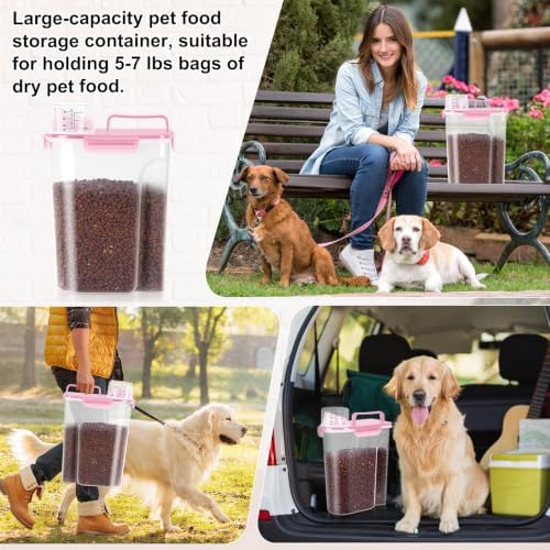 LEAWALK Cat Dog Pet Food Storage Container Up to 5-7Lbs BPA-free-Rose Pink - Image 7