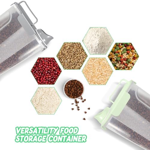 LEAWALK 5-7Lbs Airtight Dog Cat Pet Food Storage Container (Gray+Green) - Image 4