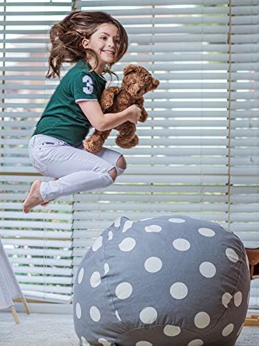 WEKAPO Stuffed Animal Storage Bean Bag Chair Cover for Kids - Image 5