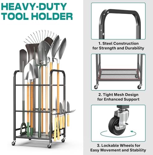 EVERHANGER Garden Tool Organizer and Storage, Yard Tool Stand - Image 4