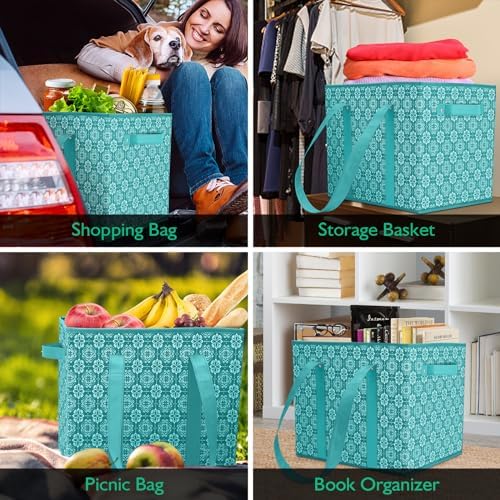 Reusable Grocery Bags 6 Pack, Foldable & Water Resistant Shopping Bags - Image 6