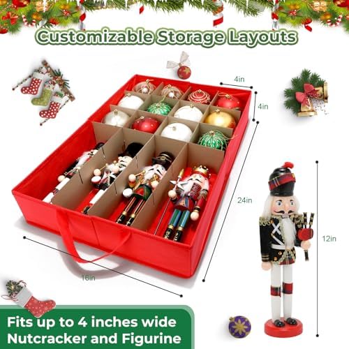 Large Christmas Ornament Storage Box Keeps 72 4" & 3 Individual Trays - Image 5