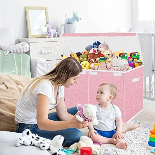 Pantryily Large Foldable Toy Storage Box with Lid,Plush Toy Organizer Chest - Image 3