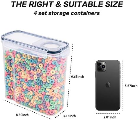 FOOYOO Cereal Containers Storage Set - 3 Piece Airtight Large Dry Cereal Container (135.2oz), BPA Free Dispenser Plastic Cereal Storage Containers with 16 Labels & Pen - Image 5