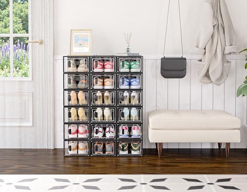 SIMPDIY Clear Shoe Storage Boxes, Stackable Shoe Organizer for Closet - Image 7