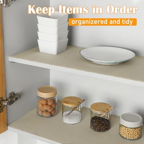 Songrey Non-Slip Shelf Cabinet and Drawer Liner, 20IN x 20FT, Beige - Image 4