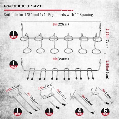 Ultimate 121-Piece Pegboard Hooks Set, Pegboard Accessories with Metal Hooks, Durable Peg Board Organizer Accessories, Pegboard Bins, Peg Board Tool Utility Hooks - Image 3