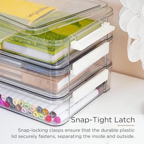 Citylife 3Packs 13''x9''Paper Storage Box with Lids, Art Supply Organizer - Image 4