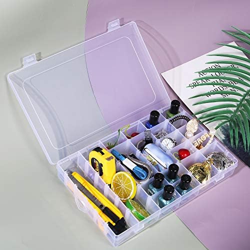 Umirokin Small Parts Organizer Box 2 Pack, 36 Grid Bead Organizer with Adjustable Dividers, Plastic Organizer Box for Screws, Jewelry Making, Craft Storage, Fishing Tackle, Clear Compartment Container - Image 6