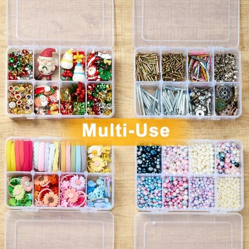 2 Pack 8 Grids Bead Organizer and Small Parts Storage Tackle Boxes - Image 6