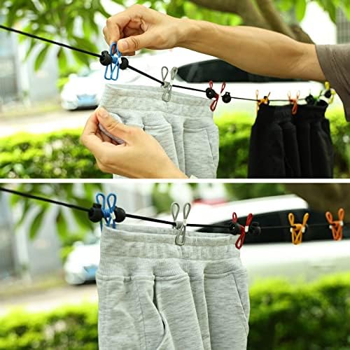 Retractable Portable Travel Clothesline Camping Clothing Line with 12 Clips - Image 7