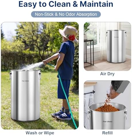 35 lb Stainless Steel Dog Food Storage Container with Airtight Lid for Pet - Image 6