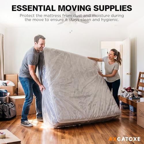 Axgatoxe 2PCS Plastic Mattress Bag for Moving Storage, Full Size (1.5MIL) - Image 4