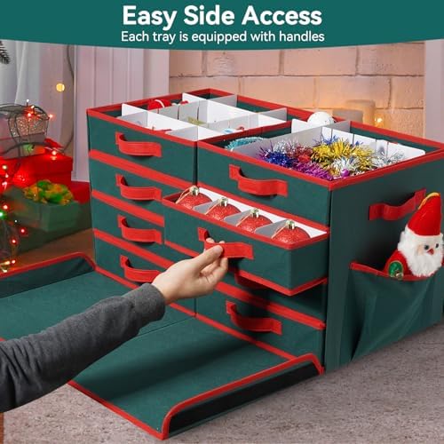 Christmas Ornament Storage Box ,8 Trays,128-3" Holiday Ornament Container - Image 4