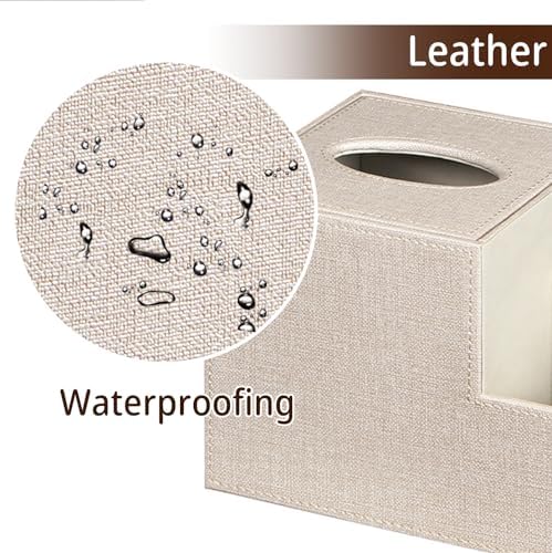 PU Leather Square Tissue Box Cover - Multi-Functional Tissue Box Holder - Image 5