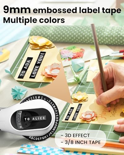 Embossing Label Maker Tapes Compatible with Dymo Zodzi EazeID Omega S, 3/8" - Image 3