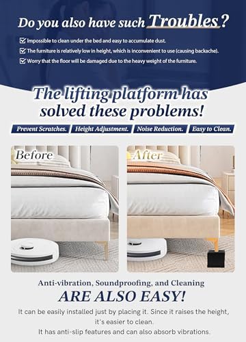 EclatBain Adjustable Bed Risers 1.5 Inch, 4000 lbs, 4 Pack Black - Image 4