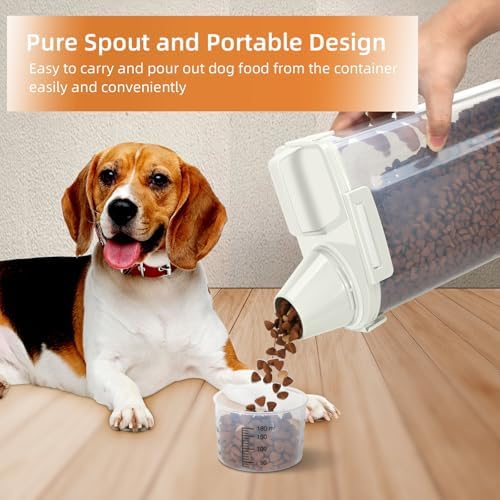 3-5Lbs Airtight Small Dog Cat Pet Food Storage Container-White 2Pack - Image 2