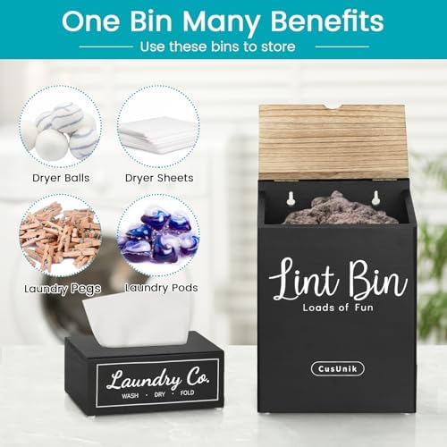 Magnetic Lint Bin and Dryer Sheet Holder Set for Laundry Room Organization - Image 5