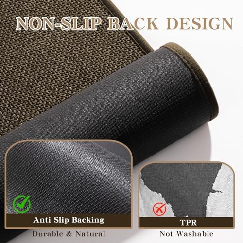 chakme Bathroom Rugs Mat 32x17, Ultra Thin Non Slip Bath Mat Quick Dry Absorbent Bath Mat for Bathroom Floor, (Brown, 32"x17") - Image 5