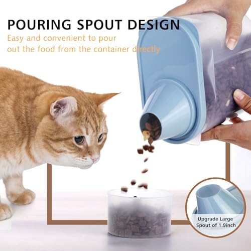2 Pack 2lb/2.5L Pet Food Storage Container with Measuring Cup for Small Dog, Cat, Waterproof-BPA Free (Blue 1.8L) - Image 6