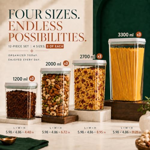 12-Piece Airtight Food Storage Containers, Pantry Canister Set - Image 5